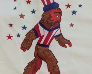 Bigfoot Goes Fourth - 4th of July  Cotton T-shirts