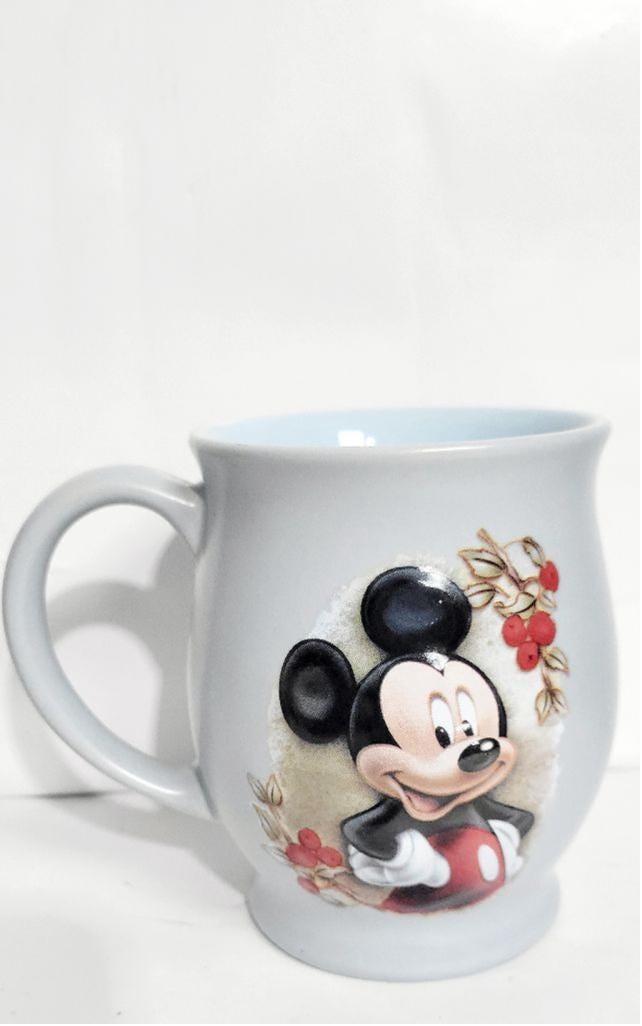 Vintage Disney Mickey Mouse 16 oz Mug Grey Light Blue