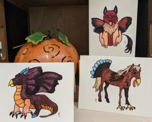Thanksgiving Creature Notecards