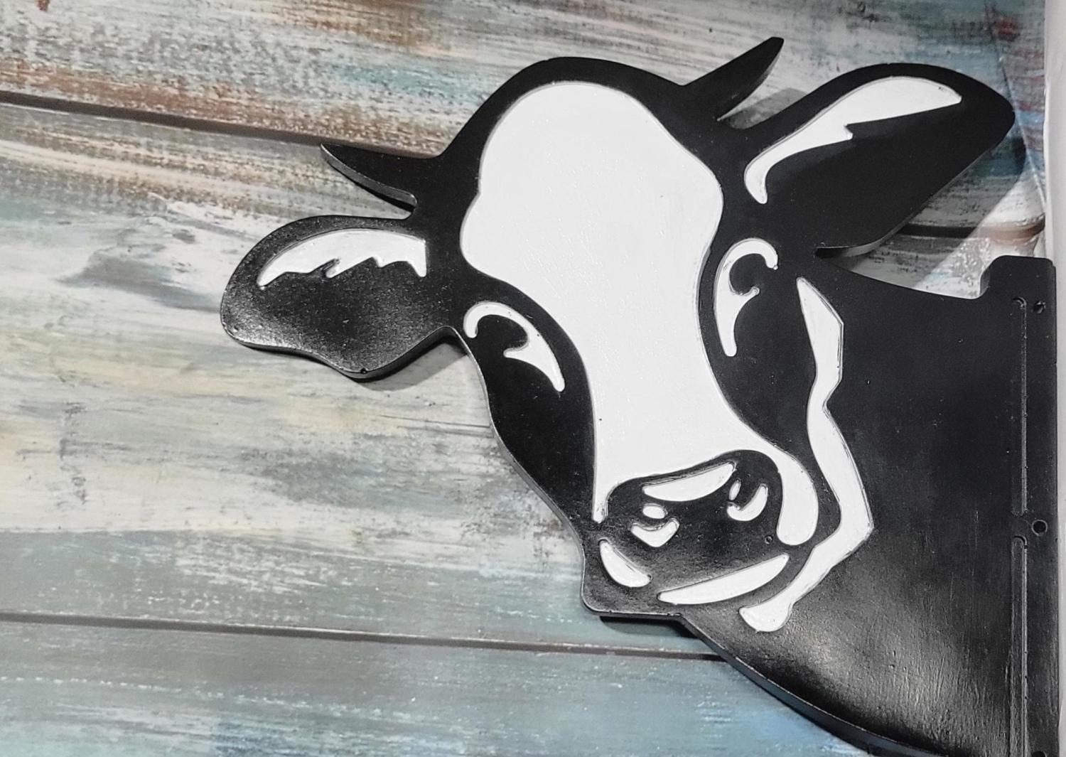 Peek A Boo cow resin Farmhouse wall hanging art