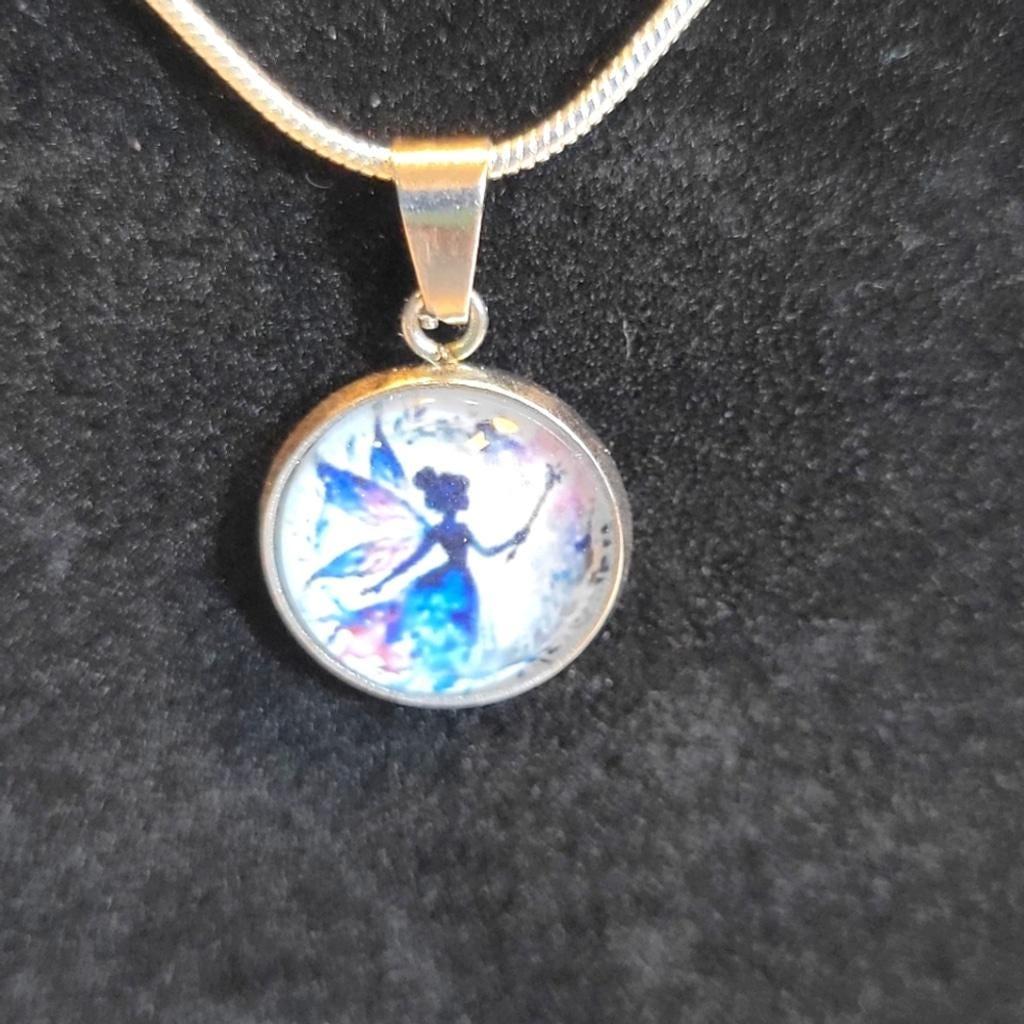 Hand crafted Fairy pendant necklace on 925 Sterling Silver chain