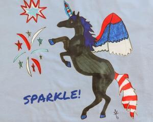 Sparkle! Alicorn 4th of July Cotton T-shirt