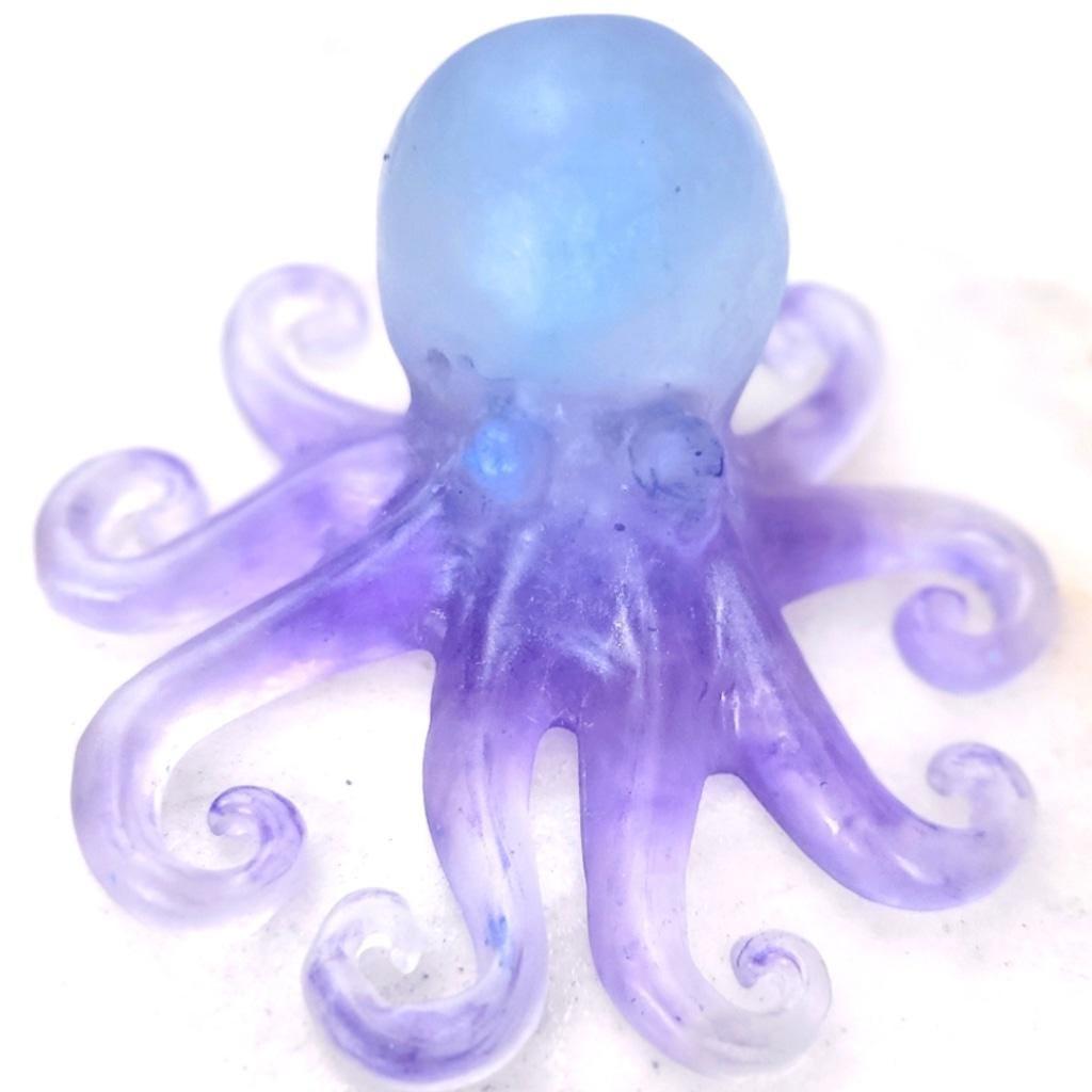 Resin Octopus Figurine Blue and Purple 5 Inch