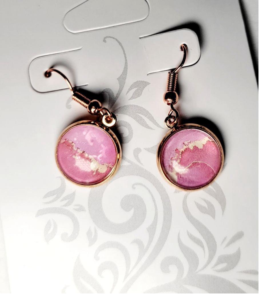 Artisan marbled dangle drop earrings