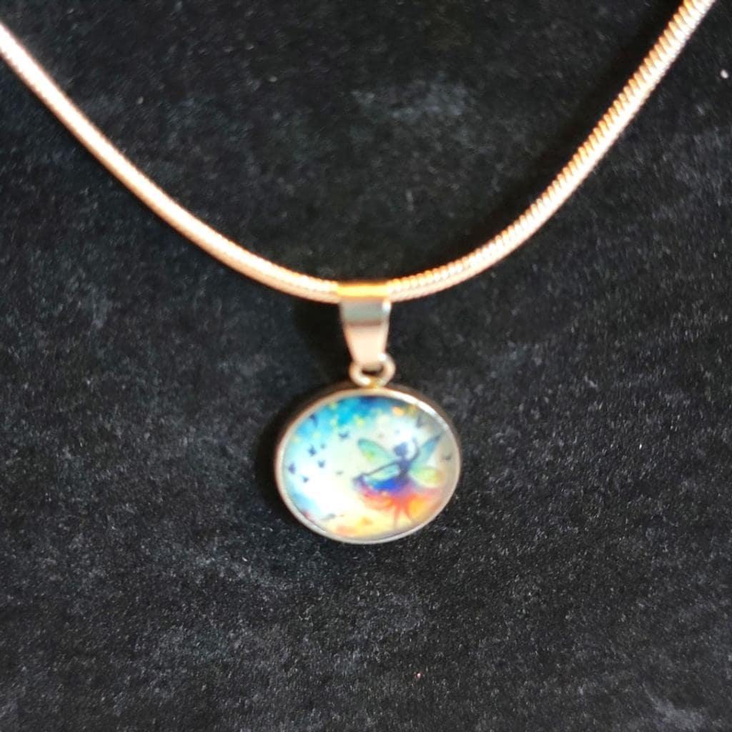 Hand crafted Fairy pendant necklace on 925 Sterling Silver chain