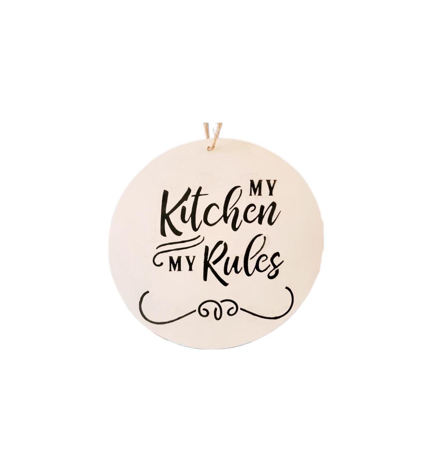 My Kitchen My Rules wood sign farmhouse decor