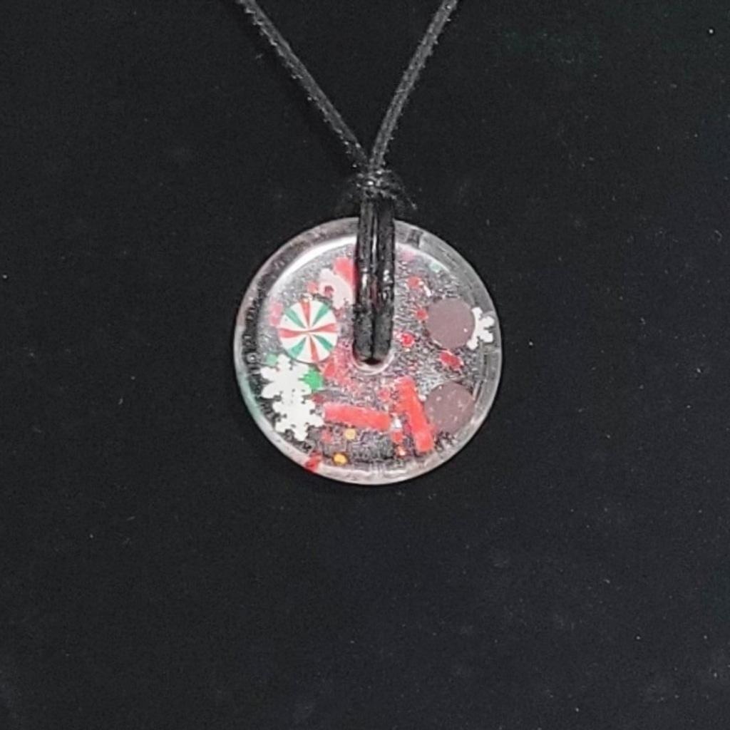 Hand crafted Christmas medallion necklace #1
