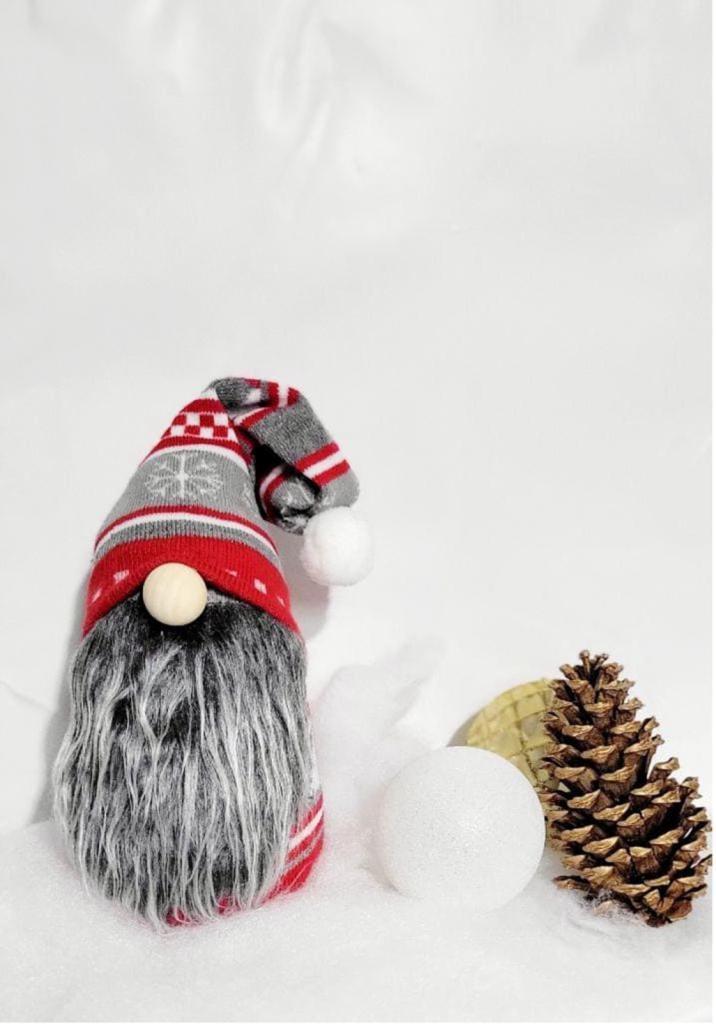 Christmas Gonk Gnome Decor, Red Grey,hand crafted